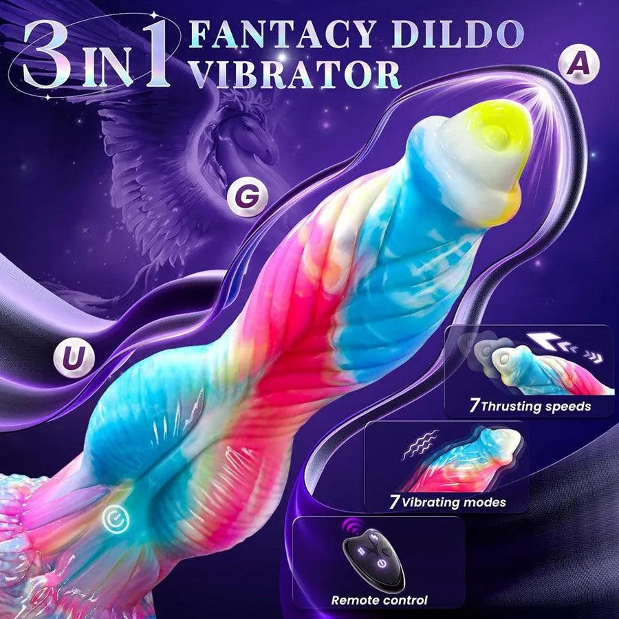 10 Inches Remote Thrusting Knotted Dildo Vibrator