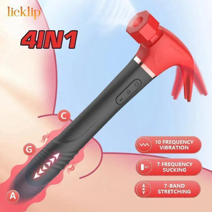 4-In-1 Thrusting Hammer Vibrator Toy for Women