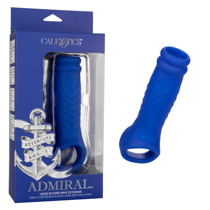 Admiral™ Blue Silicone Wave Penis Extension with Ball Strap