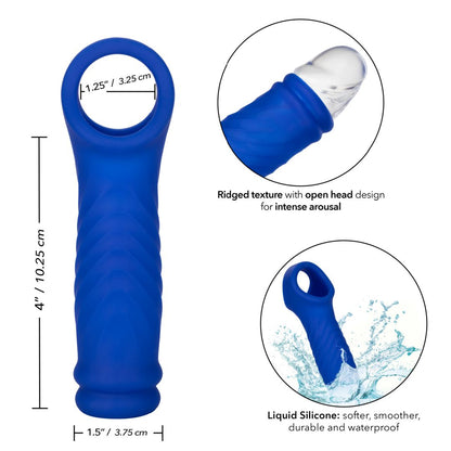 Admiral™ Blue Silicone Wave Penis Extension with Ball Strap