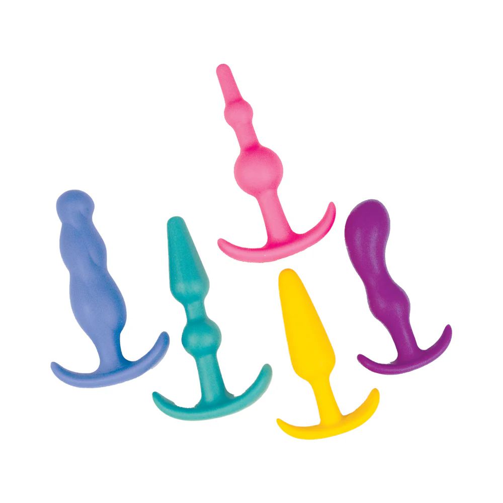 Anal Lovers Kit 5-Piece Beginner Butt Plug Set - Multi Color