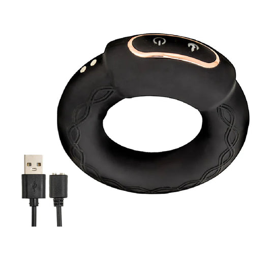 Cockpower Heat Up Vibrating Black Cock Ring