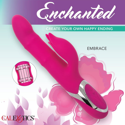 Enchanted Embrace Rabbit with Beaded Shaft and Clit Flicker - Pink