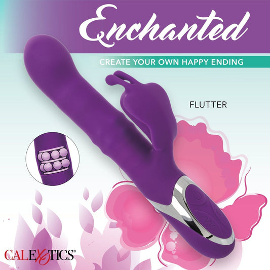 Enchanted Flutter Thrusting and Rotating Rabbit Vibrator - Purple