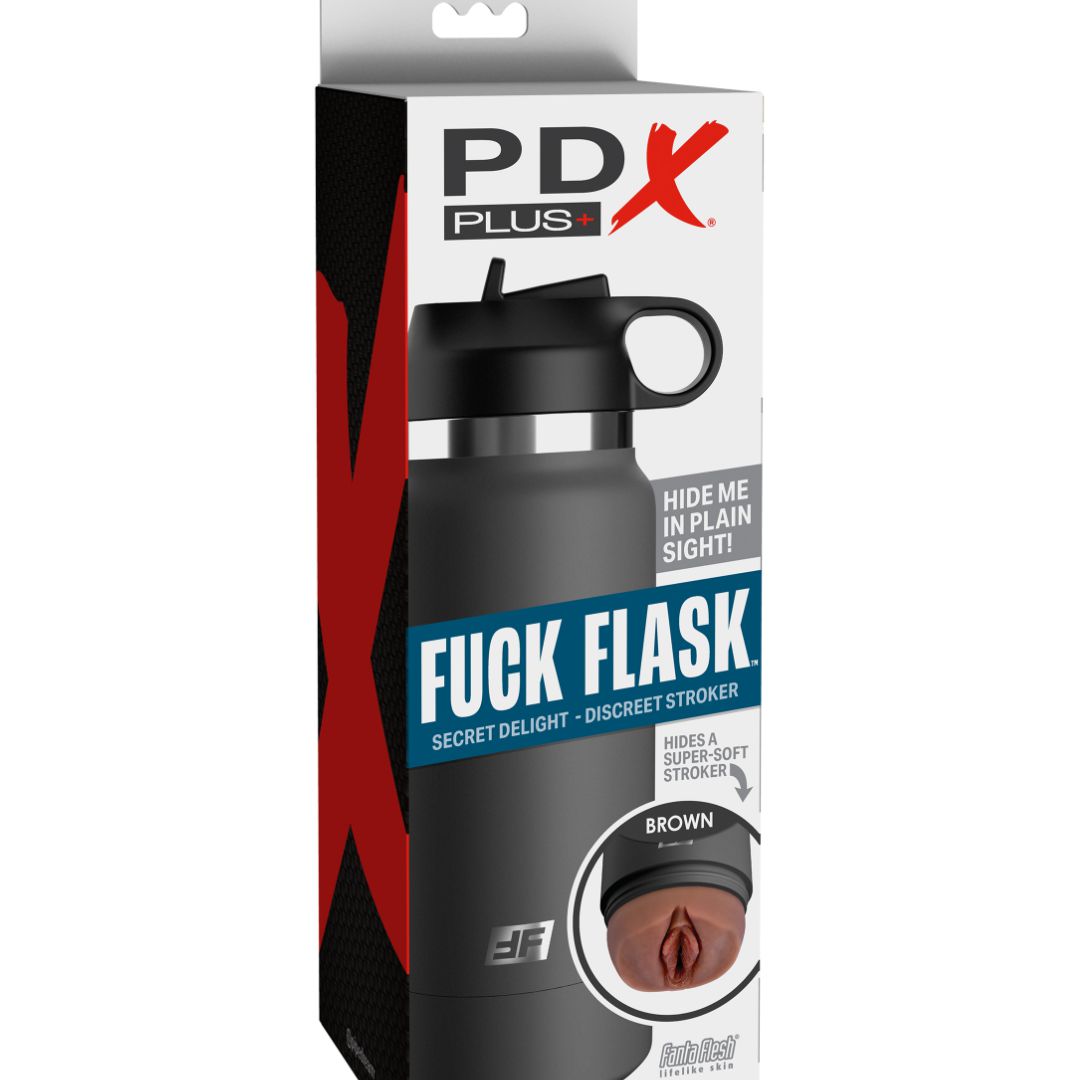 Fuck Flask Pussy Stroker Disguised as a Water Bottle - Chocolate