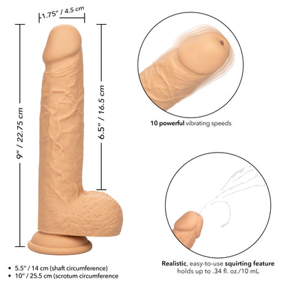 Fuck Stick Squirting Vibrating Silicone Suction Cup Dildo - Vanilla