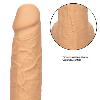 Fuck Stick Squirting Vibrating Silicone Suction Cup Dildo - Vanilla