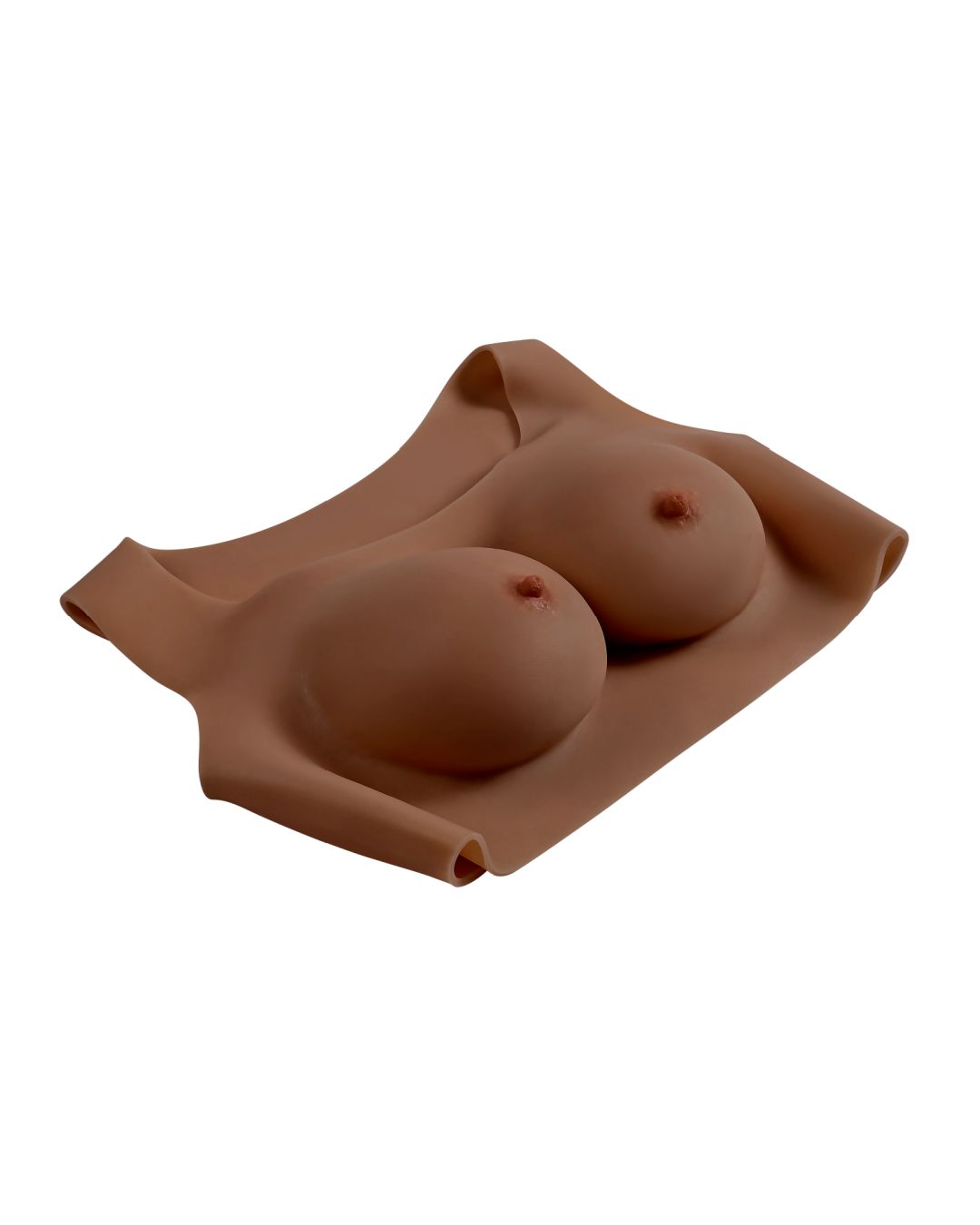 Gender X Wearable Silicone C Cup Breasts - Chocolate