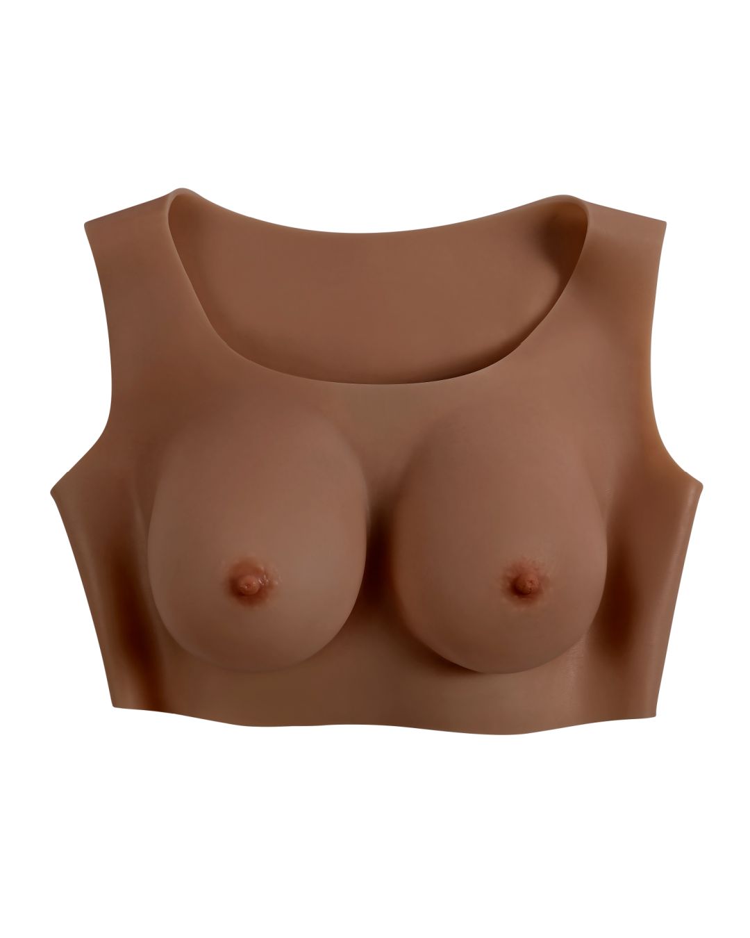 Gender X Wearable Silicone C Cup Breasts - Chocolate