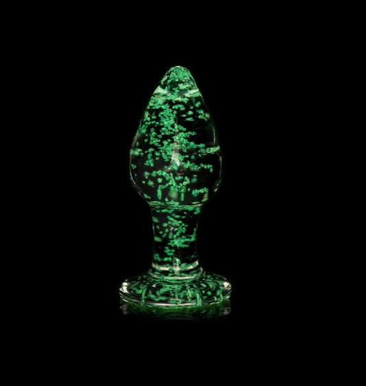 Glow in the Dark Glass Anal Plug - Large