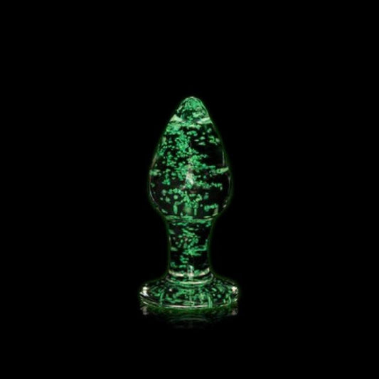 Glow in the Dark Glass Anal Plug - Small