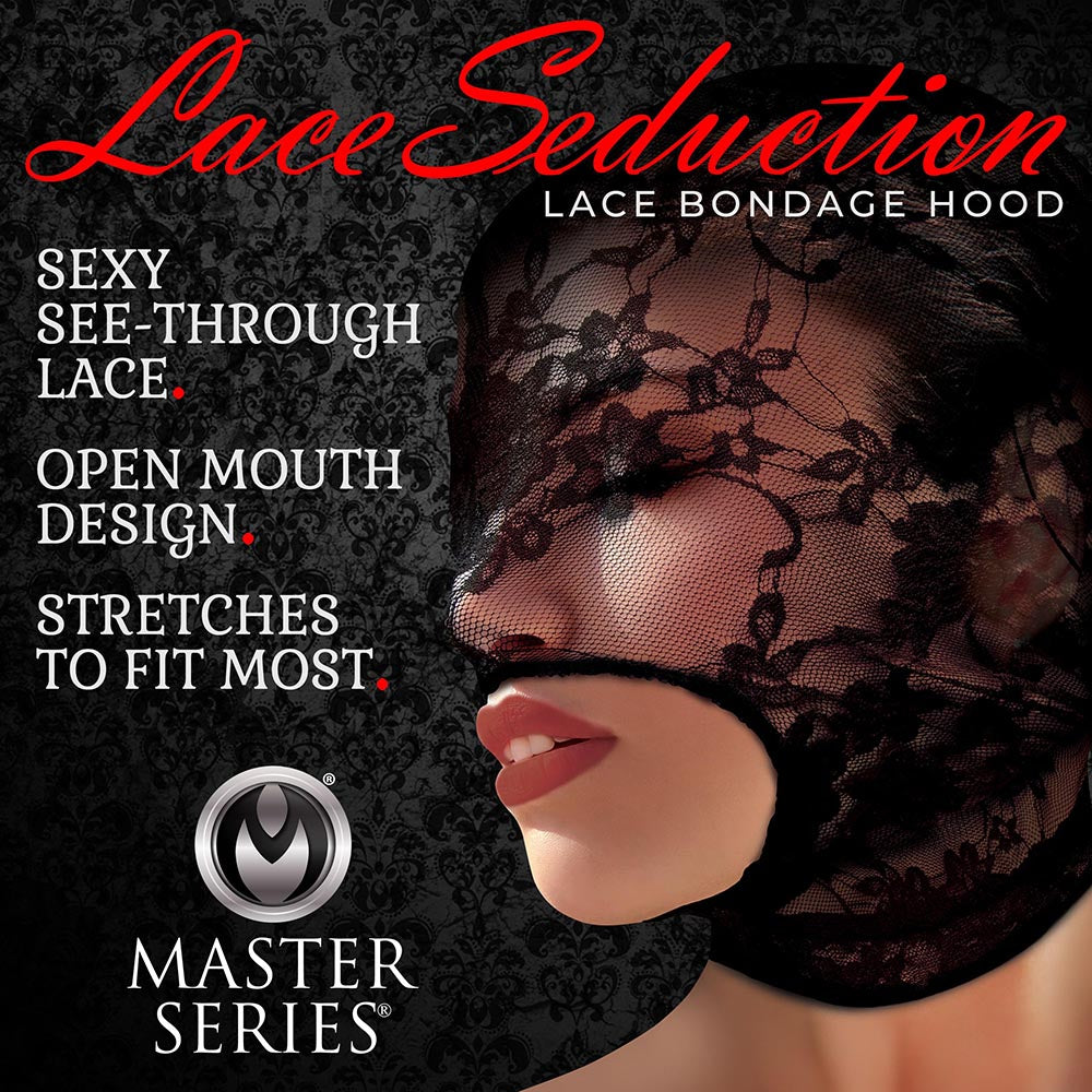 Lace Seduction Black Bondage Hood