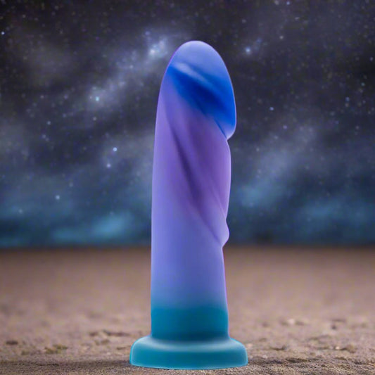 Midnight Rendezvous 7.5 Inch Girthy Silicone Dildo - Ocean Blue