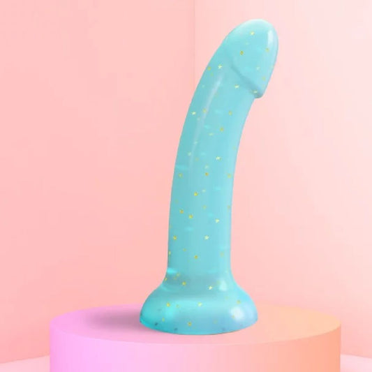 Nightfall Teal Glitter 7 inch Silicone Dildo