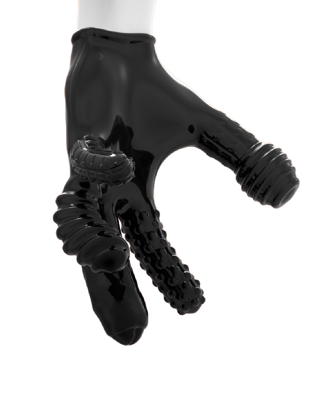 Oxballs Finger Fuck Textured Fingering Glove - Black