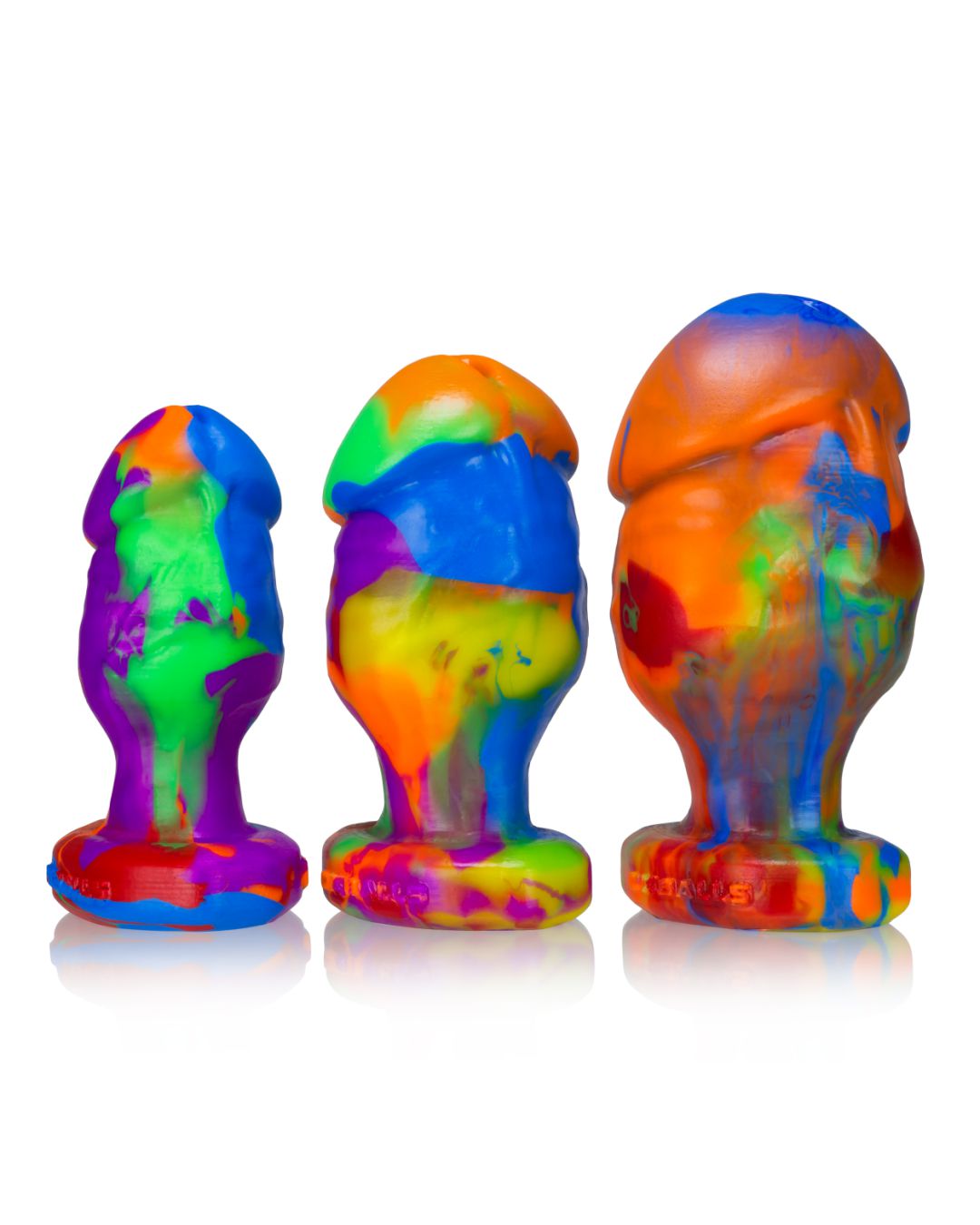 Oxballs Honcho 5 Inch Girthy Rainbow Silicone Veiny Butt Plug