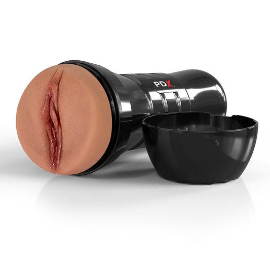 PDX Juicy Snatch XXL Self Lubricating Stroker for Large Penises - Chocolate