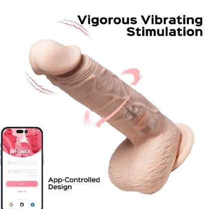 Paxton Powerful Vibrating Rotating 8.5" Realistic App Controlled Dildo