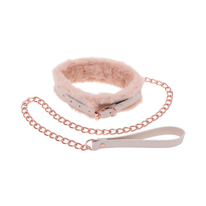 Peaches 'n Cream Fur Collar and Leash