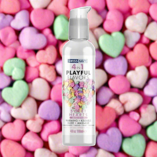 Playful Flavors Sweetheart Candy Hearts 4 in 1 Warming Lubricant