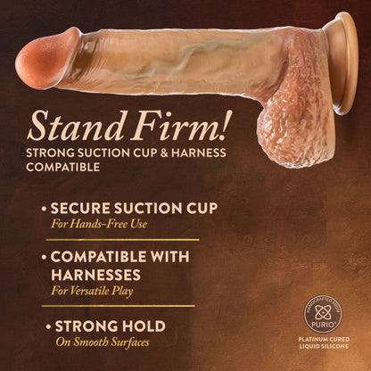 Raphael Ultra Realistic 9.5 Inch Silicone Dildo with Sliding Foreskin - Caramel