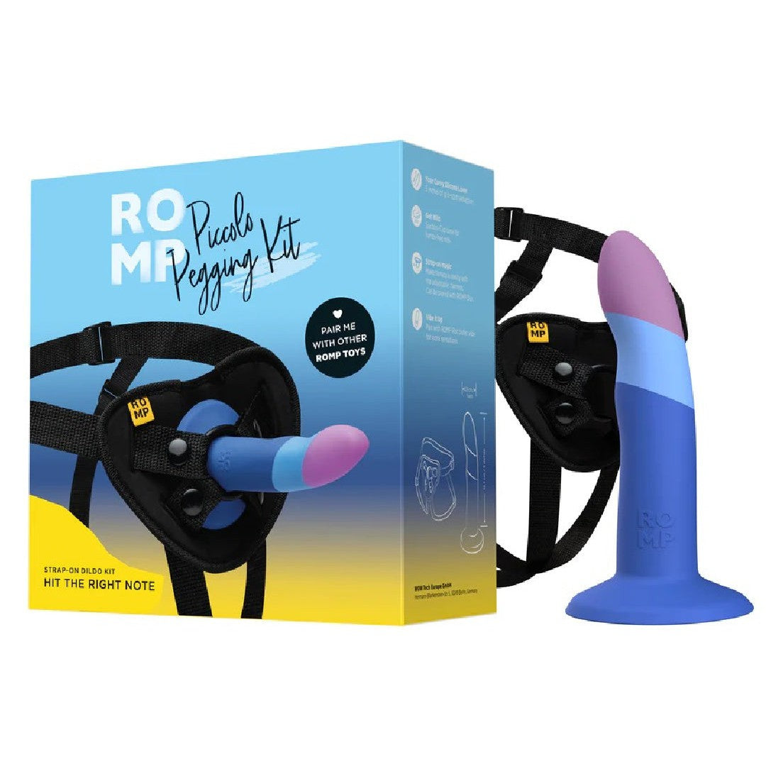 Romp Piccolo First Time Pegging Kit - Strap on Harness + Dildo