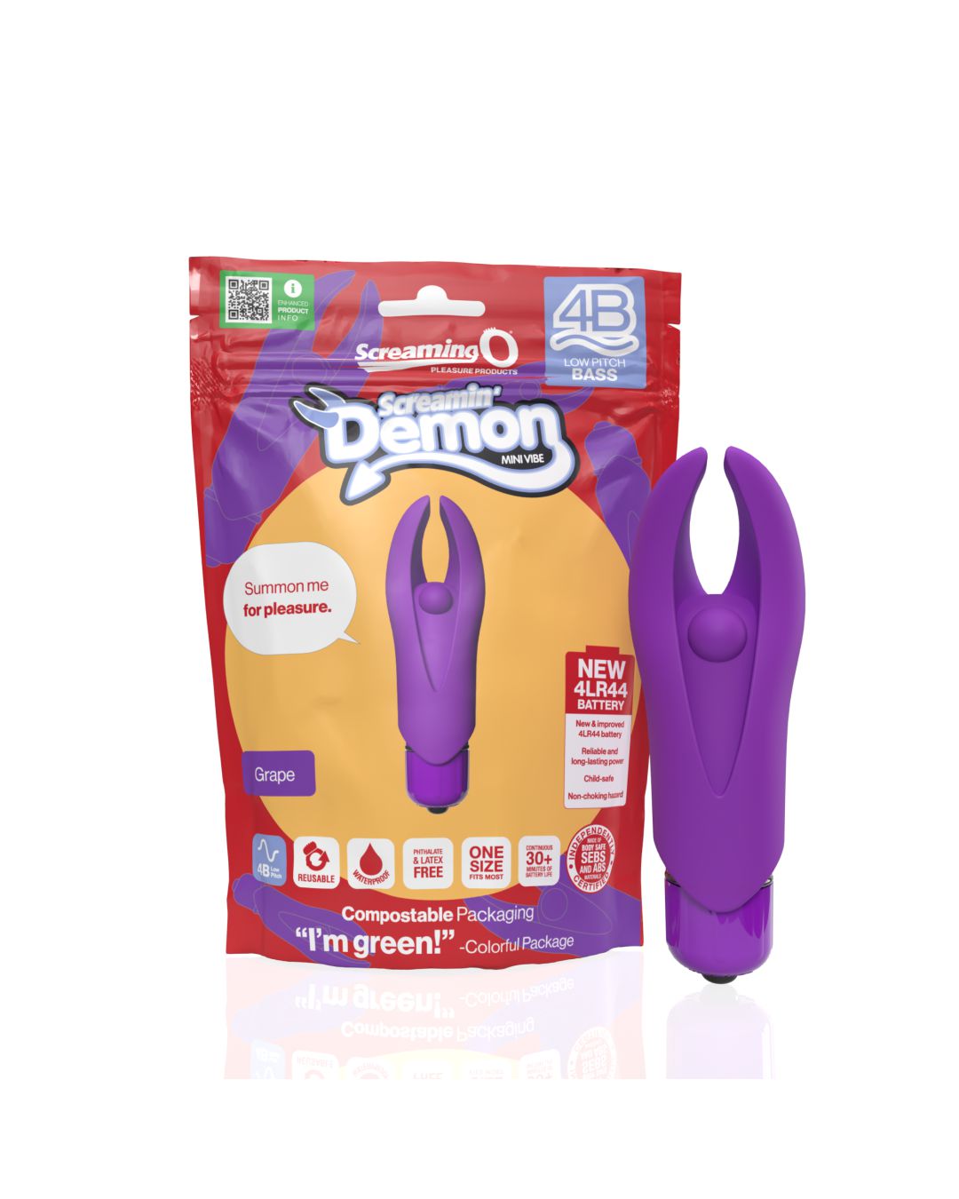 Screamin' Demon 4B Rumbly Bullet Vibrator - Purple