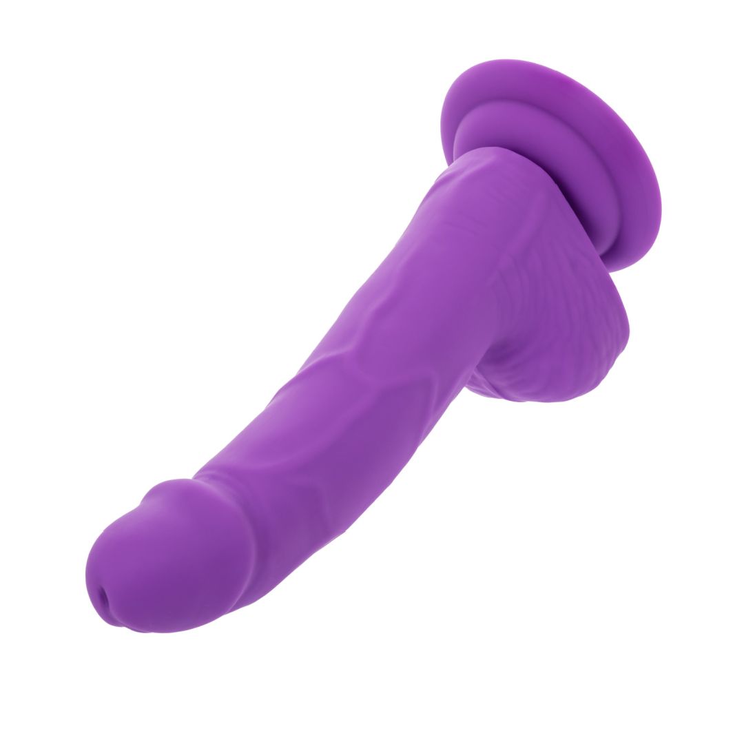 Silicone Stud 8 Inch Suction Cup Dildo -  Purple