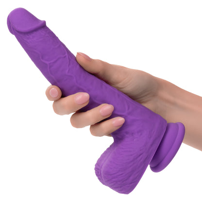 Silicone Stud 8 Inch Suction Cup Dildo -  Purple