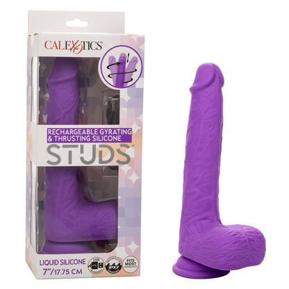 Silicone Stud Gyrating & Thrusting 9.5 Inch Purple Dildo