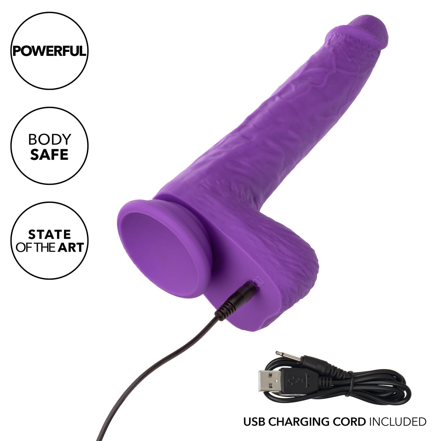 Silicone Stud Gyrating & Thrusting 9.5 Inch Purple Dildo