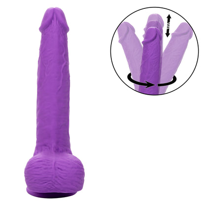 Silicone Stud Gyrating & Thrusting 9.5 Inch Purple Dildo