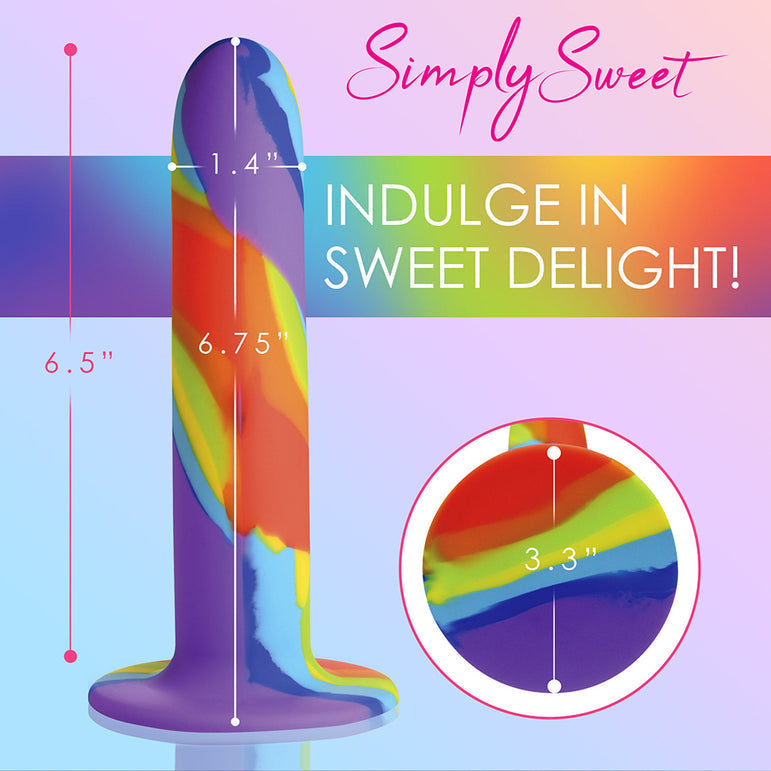 Simply Sweet 7" Rainbow Silicone Dildo