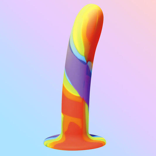 Simply Sweet 7" Rainbow Silicone Dildo