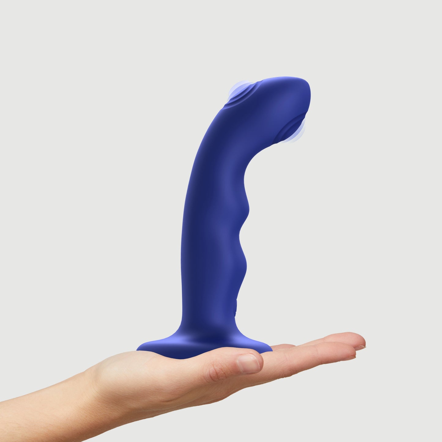 Strap on Me G-Spot Tapping Silicone Dildo - Blue