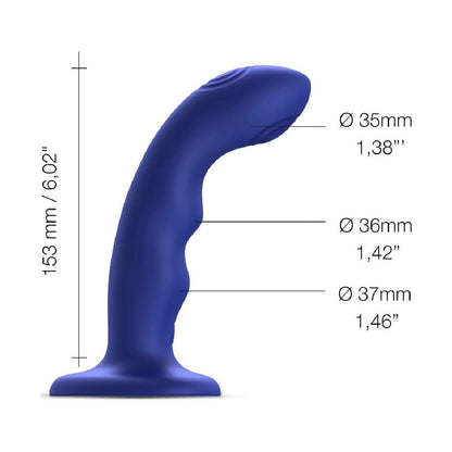 Strap on Me G-Spot Tapping Silicone Dildo - Blue