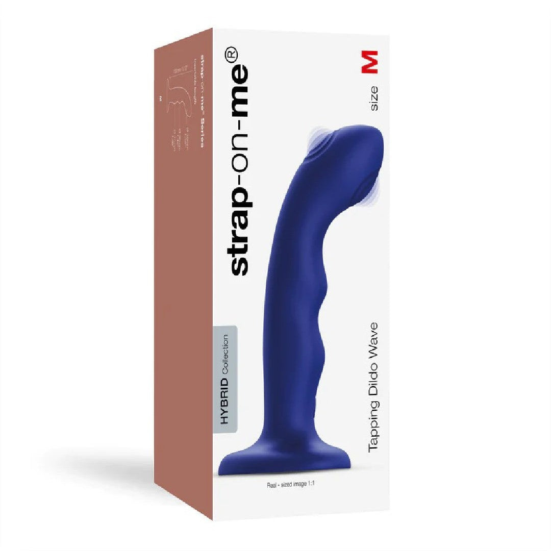 Strap on Me G-Spot Tapping Silicone Dildo - Blue