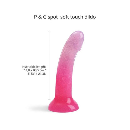 Sunrise Pink Ombre Glitter 7 inch Silicone Dildo