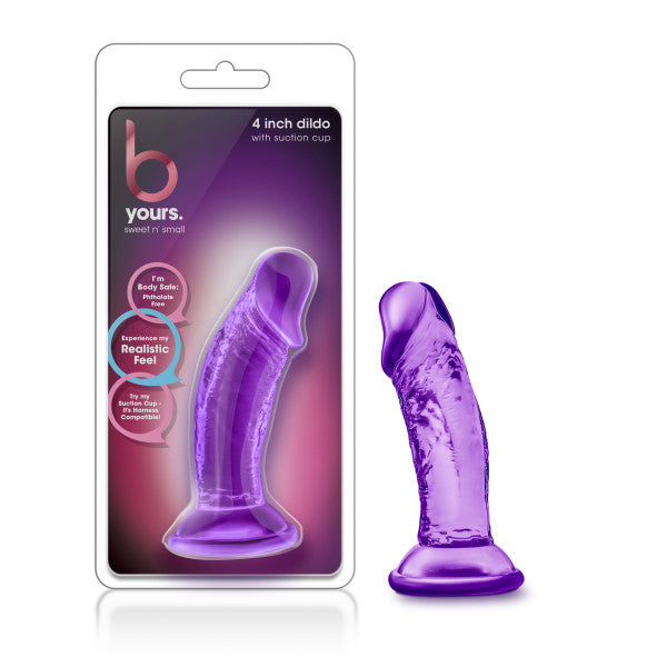 Sweet n Small Beginner 4 Inch Dildo with Suction Cup - Purple