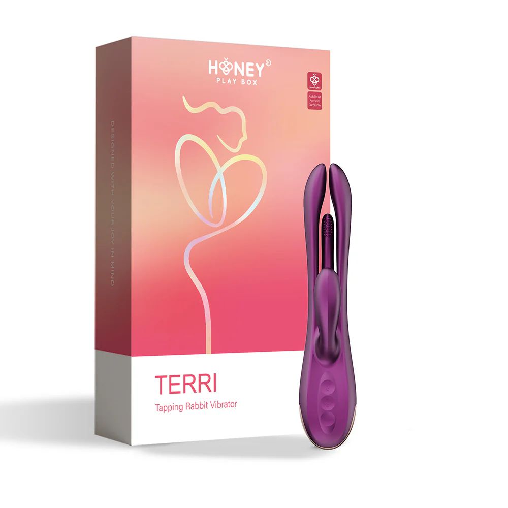 Terri App-Controlled Kinky Finger Tapping Rabbit Vibrator - Purple