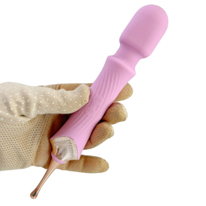 The Goddess Double Ended Wand + Pinpoint Vibe with 3 Attachments - Pink