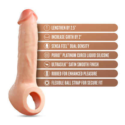 Thrive 2.5 Inch Veiny Silicone Penis Extender with Ball Strap