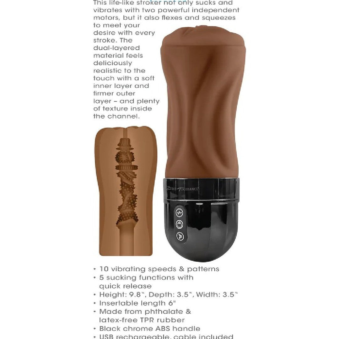 Tight Lipped Vibrating Chocolate Stroker with Suction + Free Movie Download