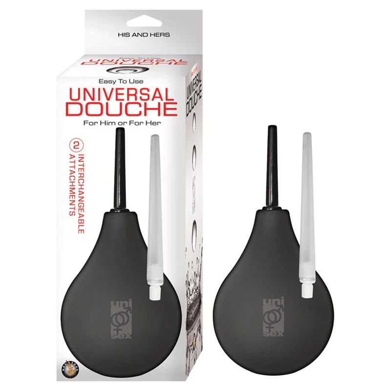 Universal Easy to Use Anal Douche with Silicone Bulb- Black