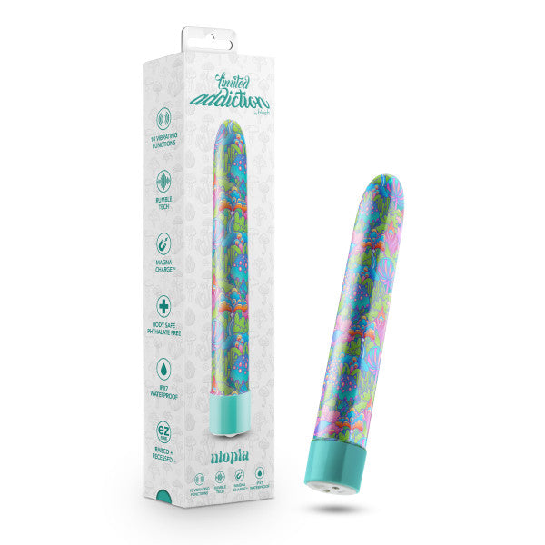 Utopia Powerful Extra Long Mushroom Patterned Rechargeable Vibrator