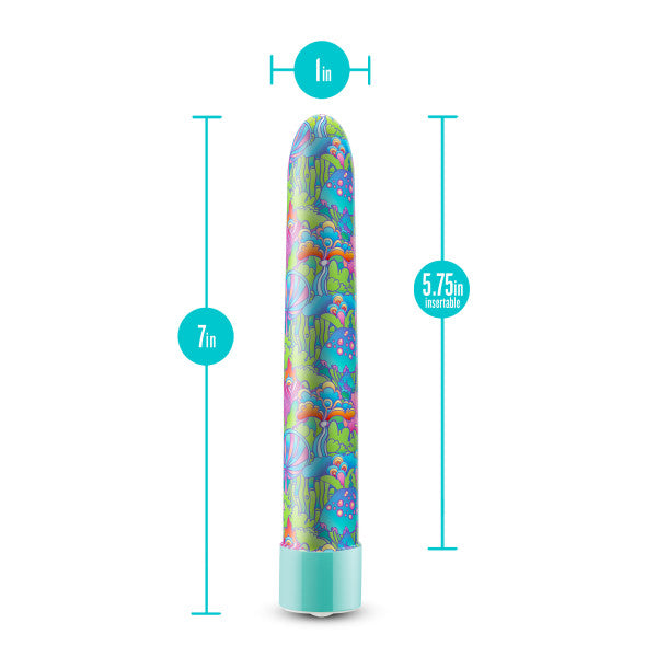 Utopia Powerful Extra Long Mushroom Patterned Rechargeable Vibrator