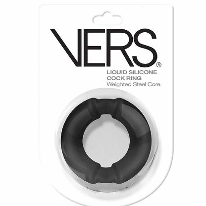 VERS Silicone Cock Ring with Weighted Steel Interior - Black