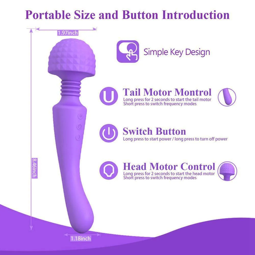 Double Heads Vibrating Wand Massager