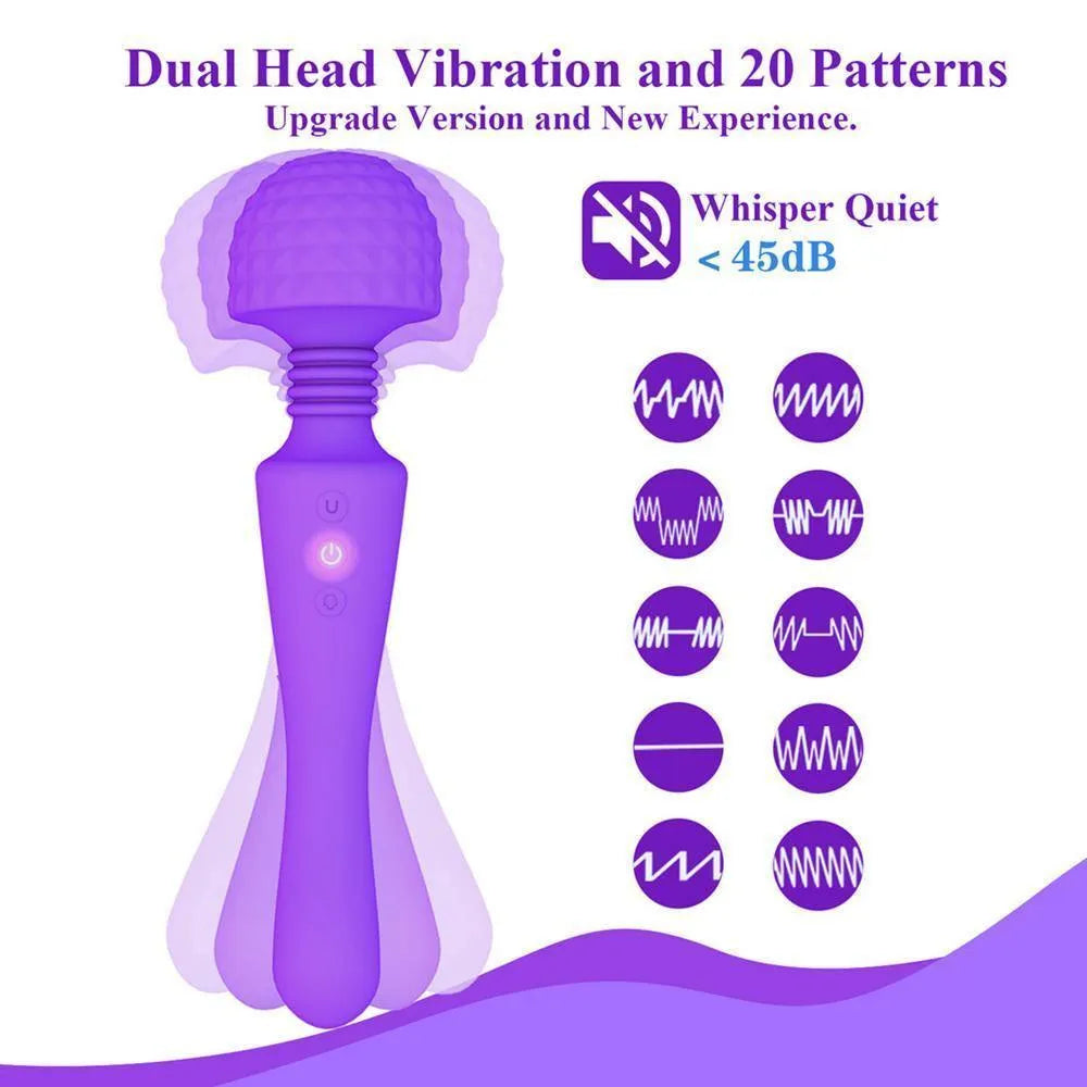 Double Heads Vibrating Wand Massager