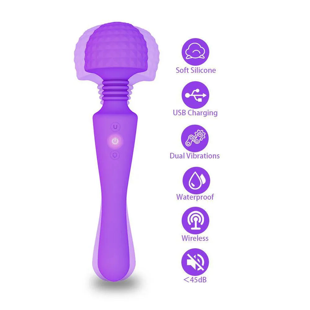 Double Heads Vibrating Wand Massager